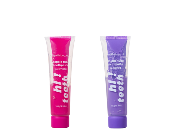 Double tube dual effect toothpaste